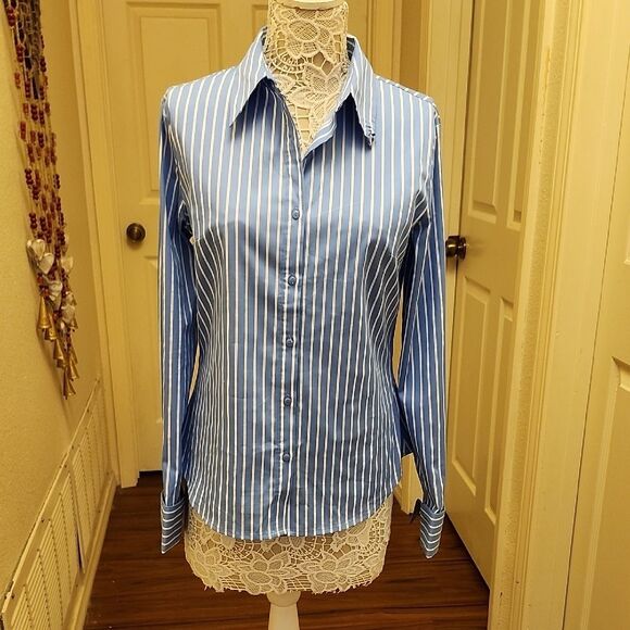 Express Tops - Express Button Down Tailored Fit Cufflink Blouse Size 14